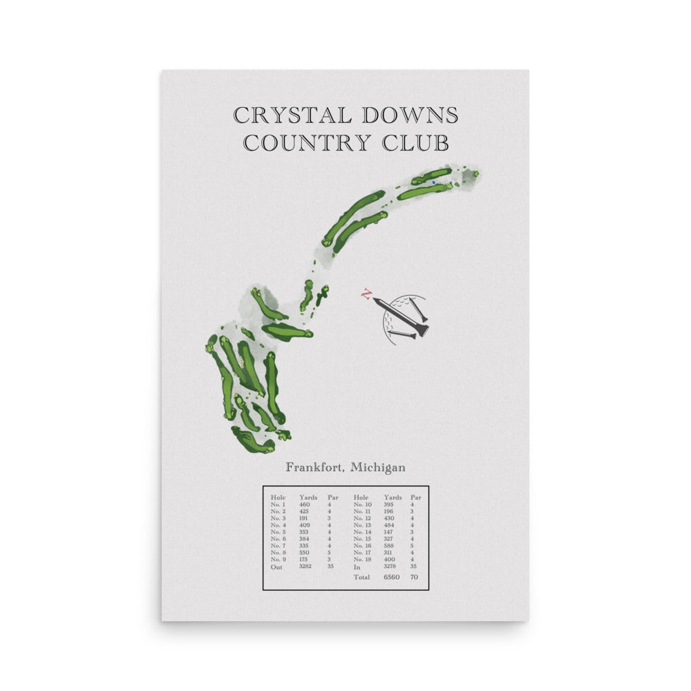 Crystal Down Country Club, Michigan - Golf Course Print - PARZ ONLY GOLF PRINTS