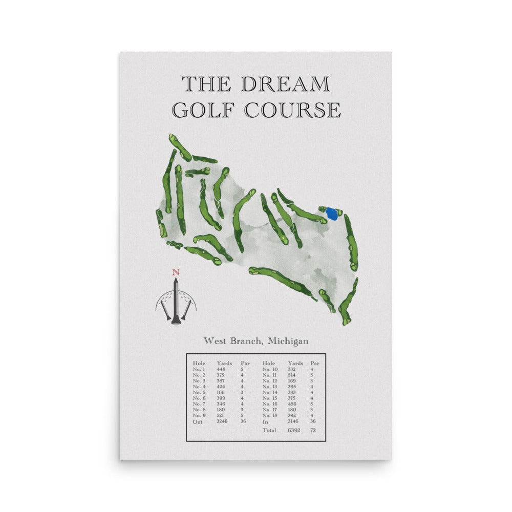 The Dream Golf Course, Michigan - Golf Course Print - PARZ ONLY GOLF PRINTS