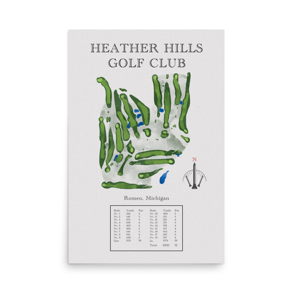 Heather Hills Golf Club, Michigan - Golf Course Print - PARZ ONLY GOLF PRINTS