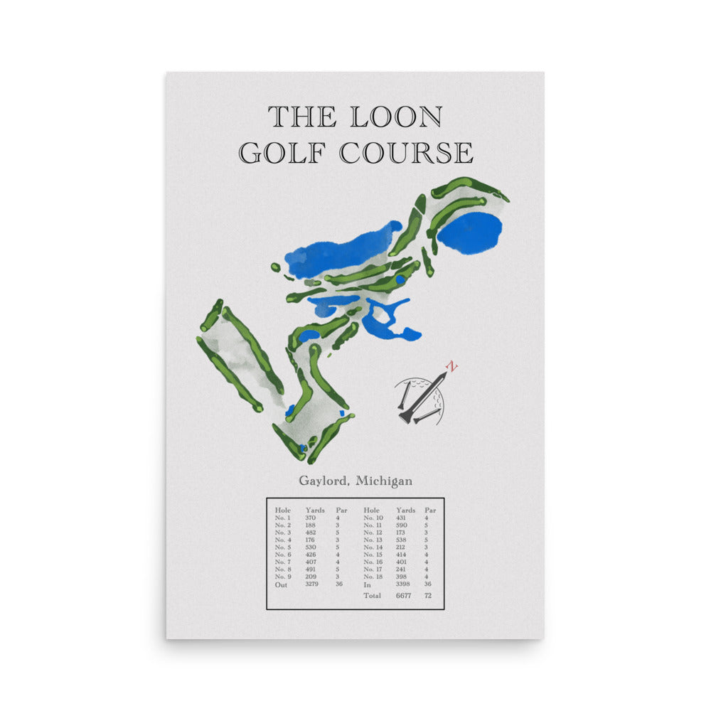 The Loon Golf Course, Michigan - Golf Course Print - PARZ ONLY GOLF PRINTS