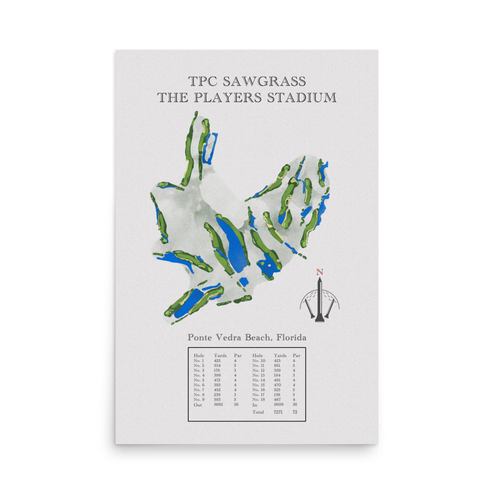 TPC Sawgrass The Players Stadium, Florida - Golf Course Print - PARZ ONLY GOLF PRINTS
