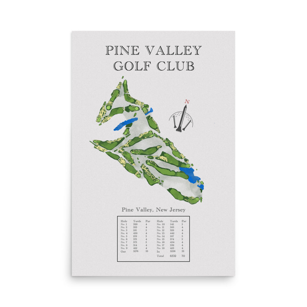 Pine Valley Golf Club, New Jersey - Golf Course Print - PARZ ONLY GOLF PRINTS