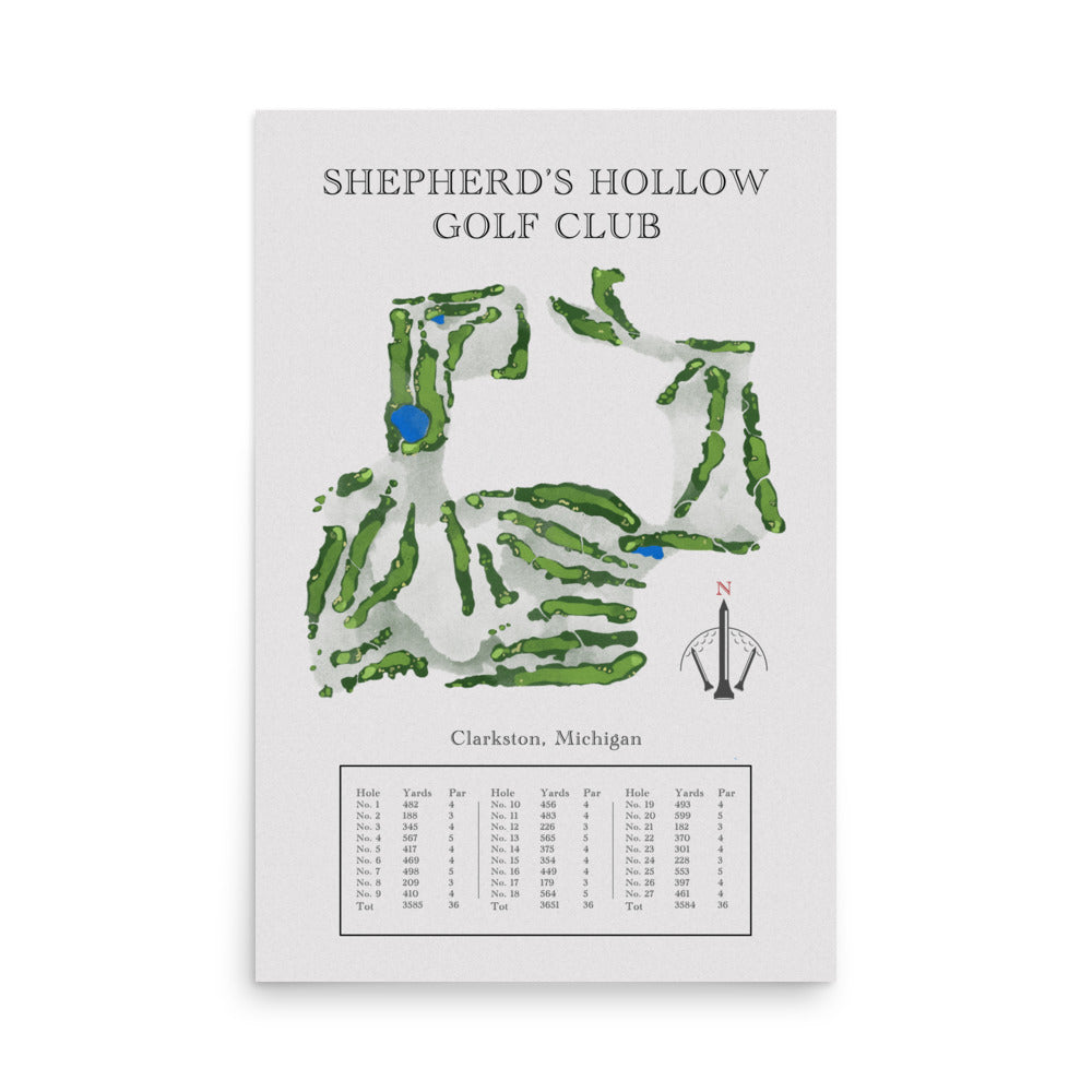 Shepherd's Hollow Golf Club, Michigan - Golf Course Print - PARZ ONLY GOLF PRINTS