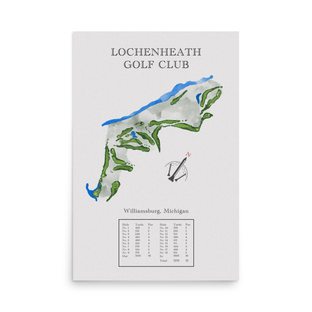 Lochenheath Golf Club, Michigan - Golf Course Print - PARZ ONLY GOLF PRINTS