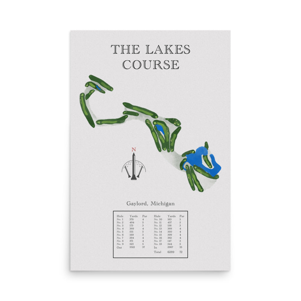 The Lakes Course, Michigan - Golf Course Print - PARZ ONLY GOLF PRINTS