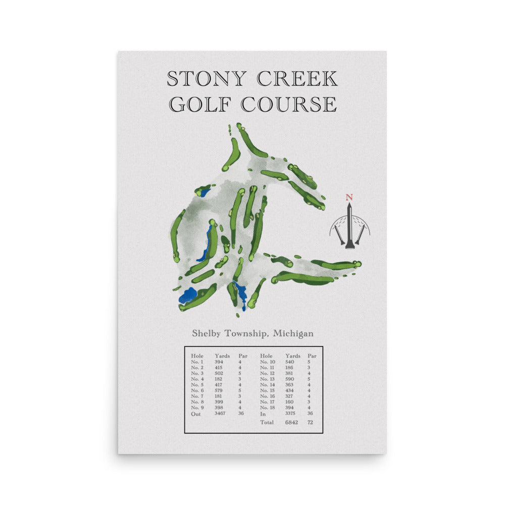Stony Creek Golf Course, Michigan - Golf Course Print - PARZ ONLY GOLF PRINTS