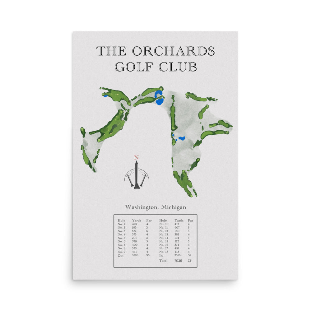 The Orchards Golf Club, Michigan - Golf Course Print - PARZ ONLY GOLF PRINTS