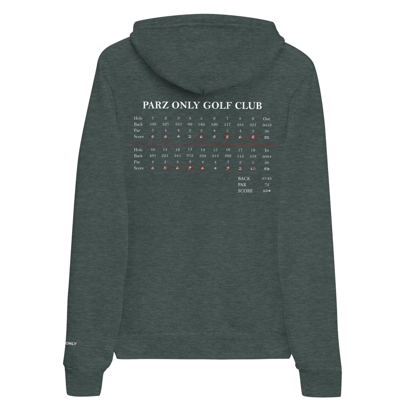 Ouch. Scorecard Bella + Canvas Hoodie - PARZ ONLY GOLF PRINTS