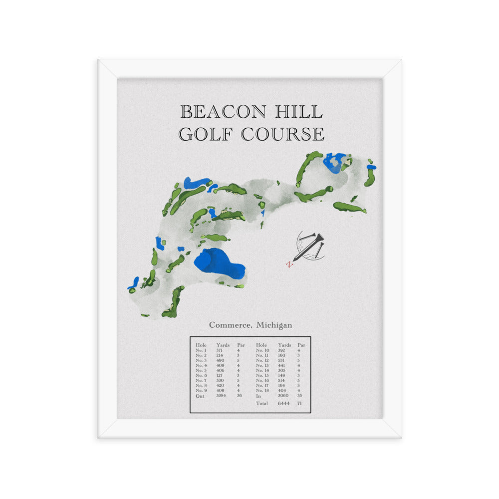Beacon Hill Golf Course, Michigan - Golf Course Print - PARZ ONLY GOLF PRINTS