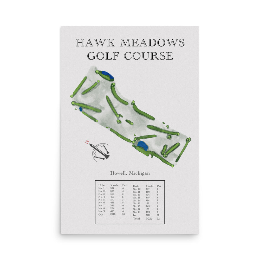 Hawk Meadows Golf Course, Michigan - Golf Course Print